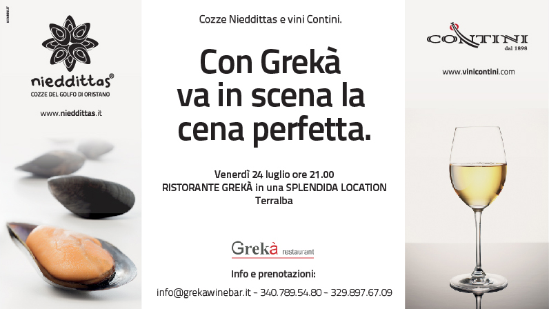 Con Grekà, Nieddittas e vini Contini va in scena la cena perfetta.