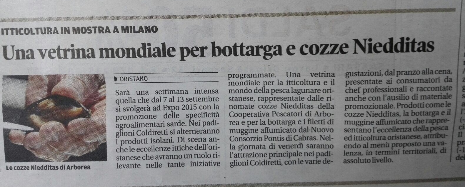 Nieddittas ad EXPO Milano con Coldiretti Sardegna.