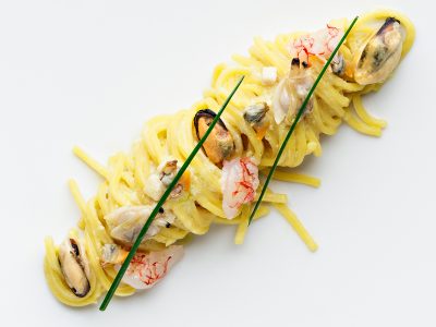 Spaghetti alla carbonara di mare.