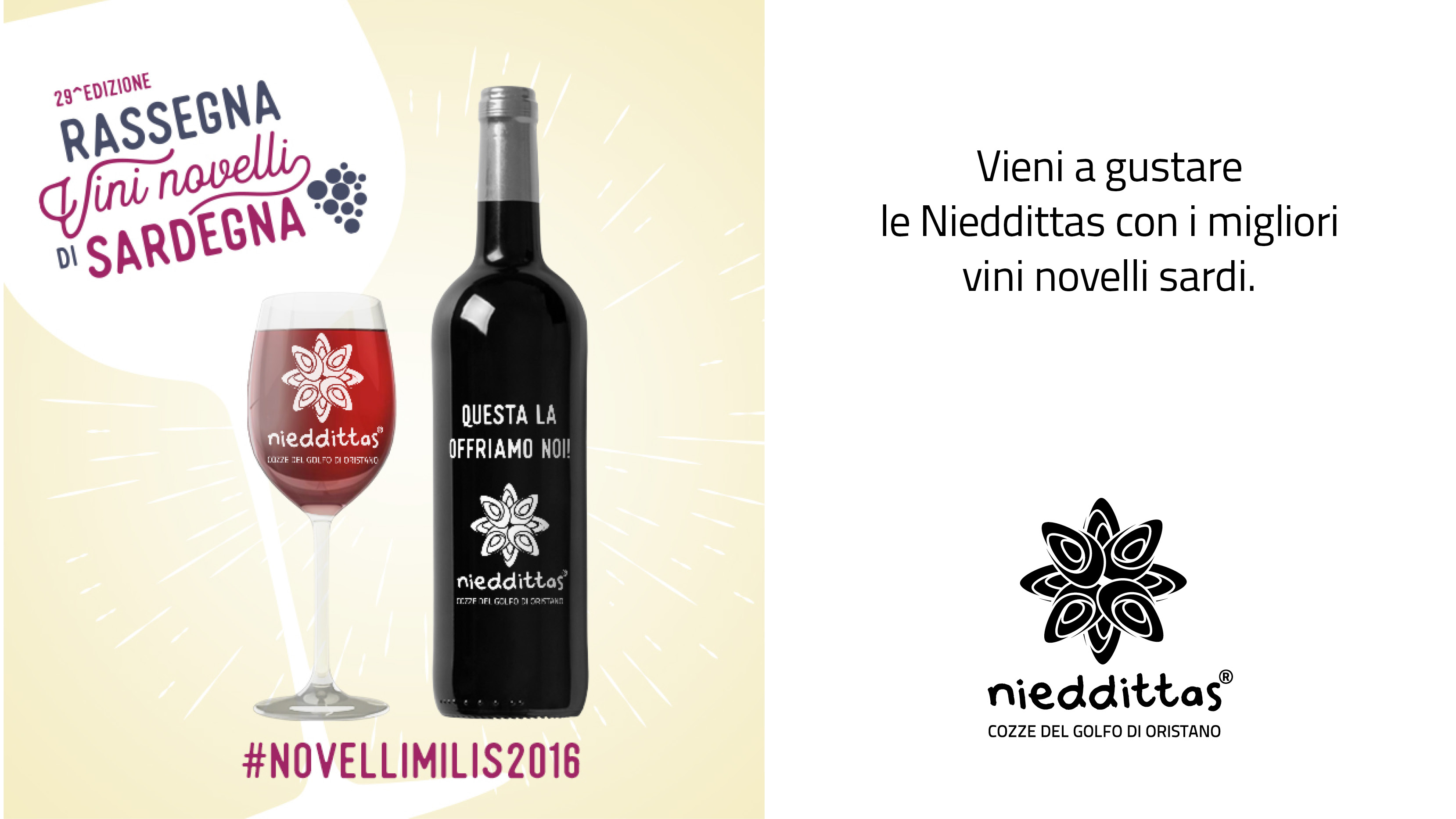 Nieddittas sponsor della Rassegna Vini novelli di Sardegna.