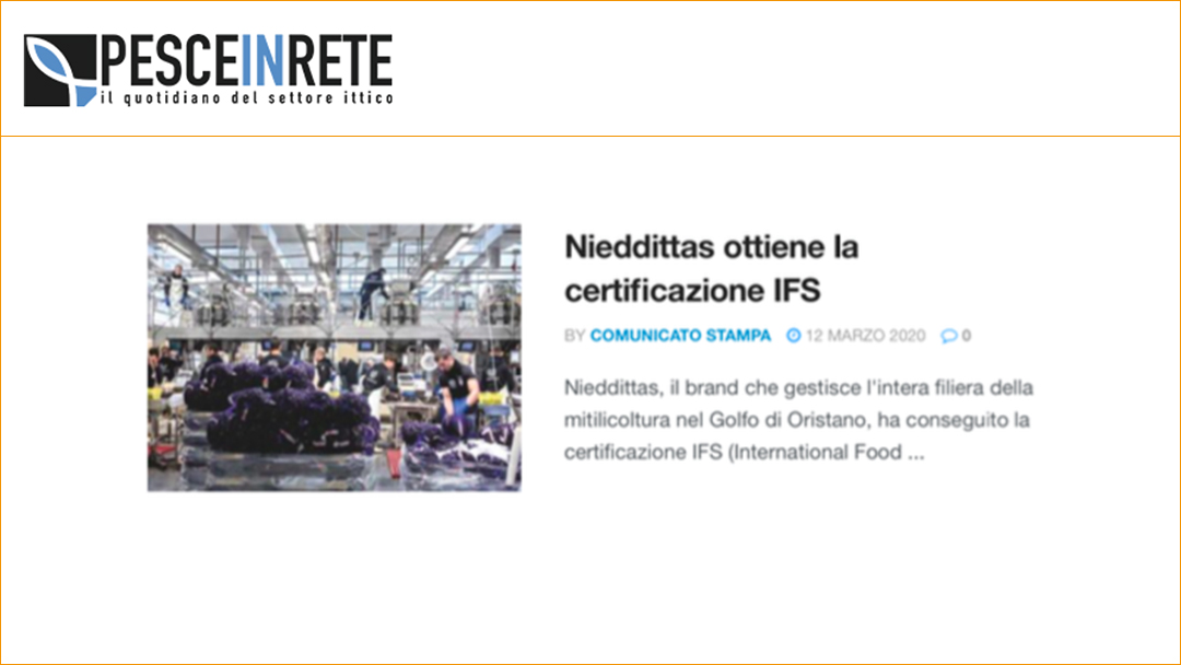 Nieddittas ottiene la certificazione IFS