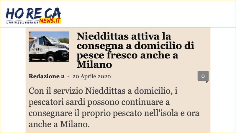 Nieddittas attiva la consegna a domicilio di pesce fresco anche a Milano