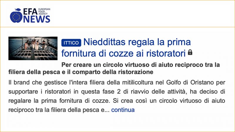 Nieddittas regala la prima fornitura di cozze ai ristoratori