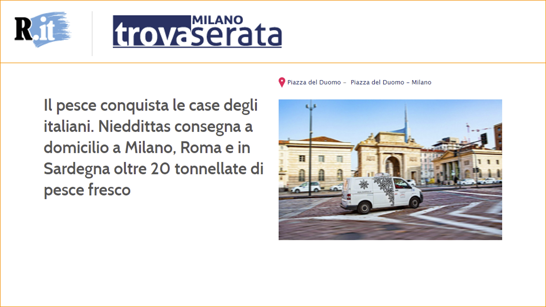 Il pesce conquista le case degli italiani. Nieddittas consegna a domicilio a Milano, Roma e in Sardegna oltre 20 tonnellate di pesce fresco