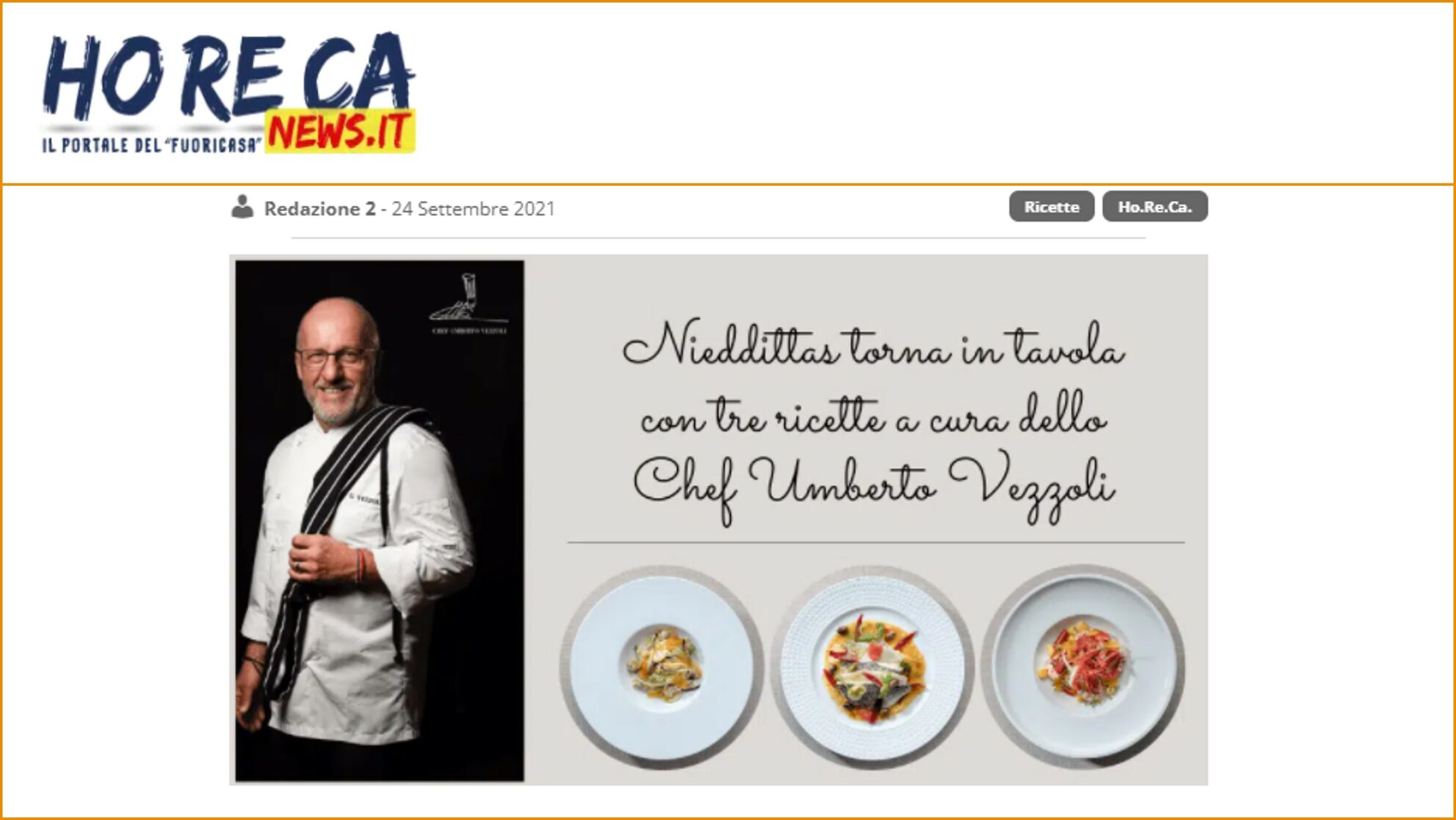 Nieddittas torna in tavola con tre ricette a cura dello Chef Umberto Vezzoli