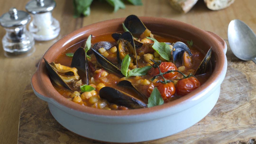 Zuppa di ceci e cozze