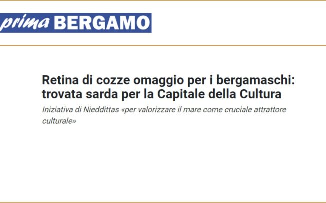 Retina di cozze omaggio per i bergamaschi: trovata sarda per la Capitale della Cultura