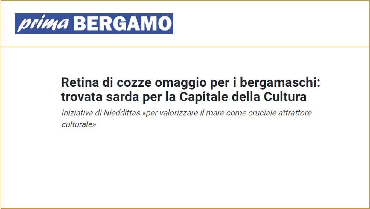 Retina di cozze omaggio per i bergamaschi: trovata sarda per la Capitale della Cultura